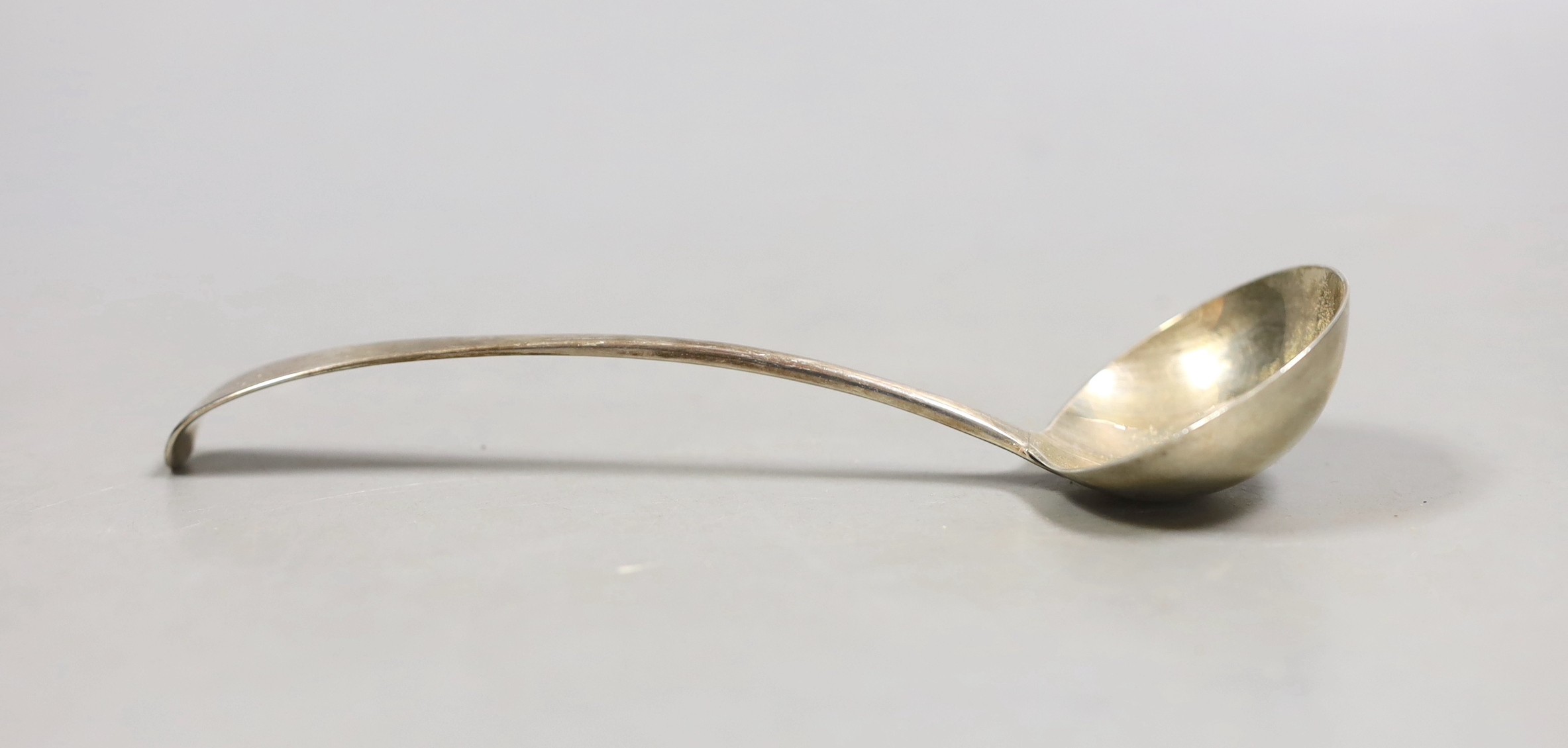 A George III provincial silver Old English pattern sauce ladle, by Hampston, Prince & Cattles, York, 1802, 16.5cm, 46 grams.